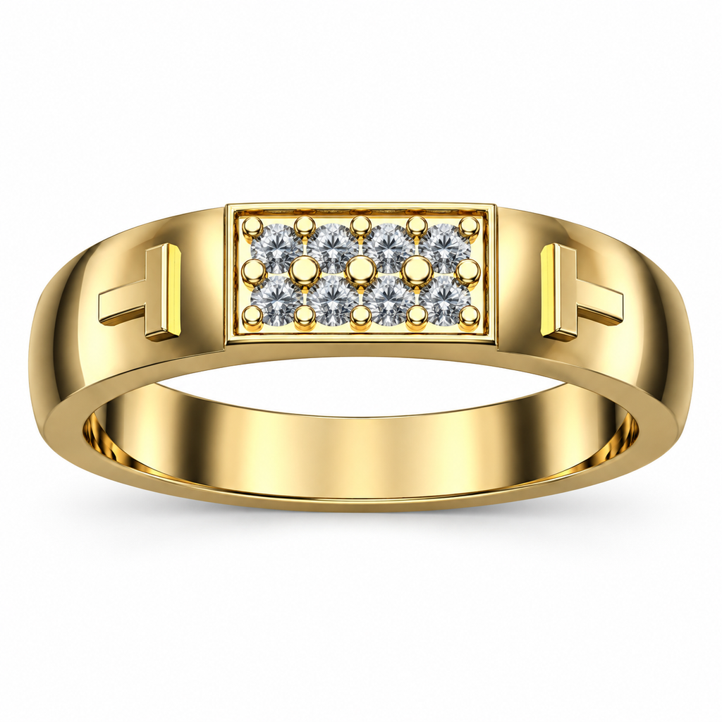 H-Motif Pave Diamond Band - product view