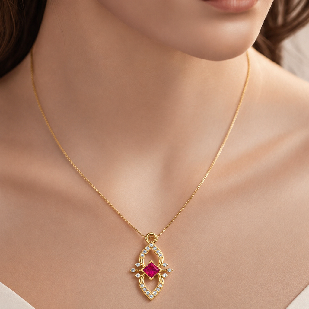Blush Orbit Diamond Pendant - view 1