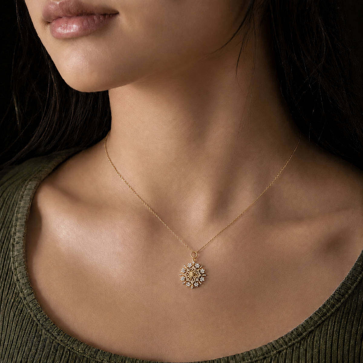 Grand Celestial Mandala Diamond Pendant