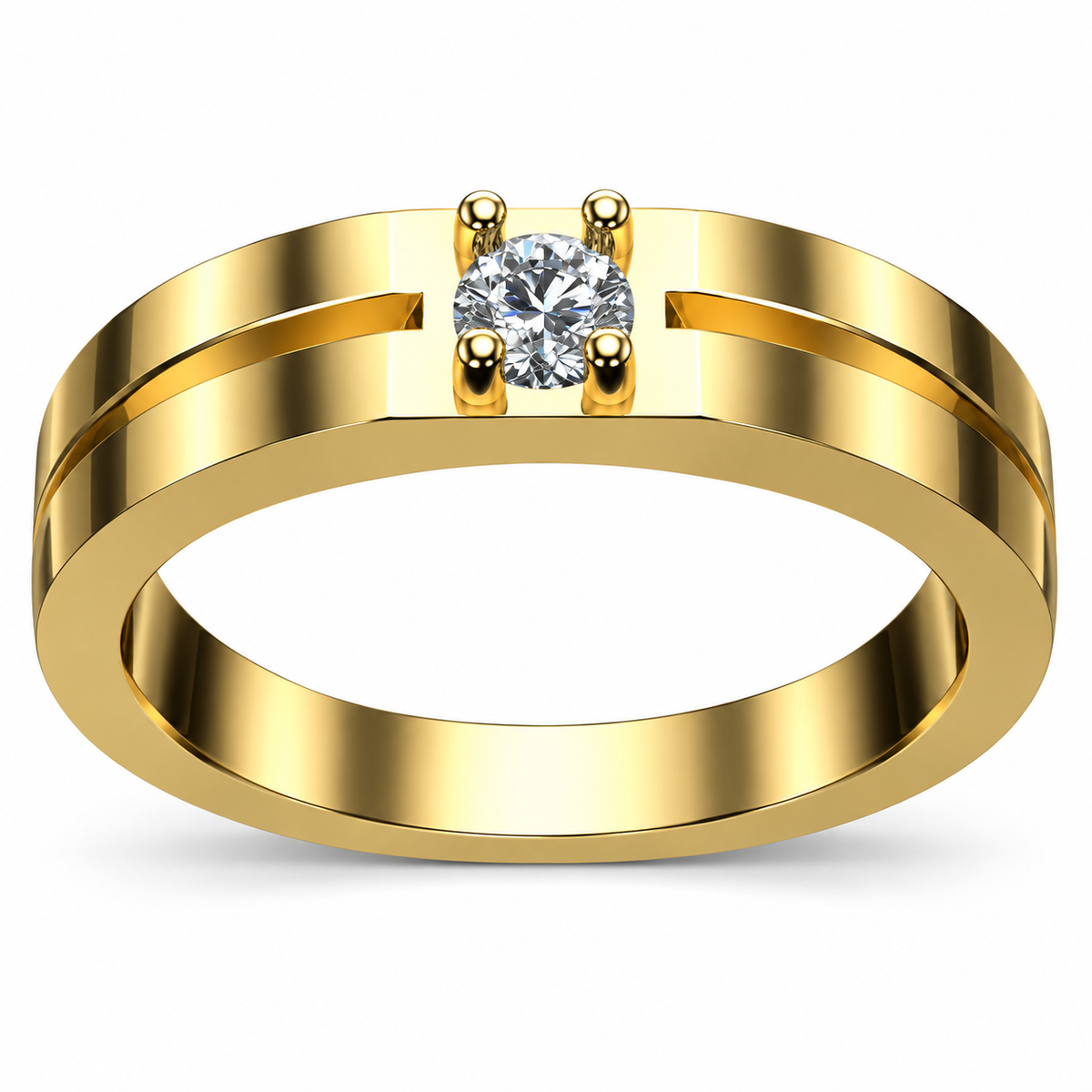 Split-Band Solitaire Ring - product view
