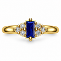 Midnight Blue Baguette Stone Ring - product view