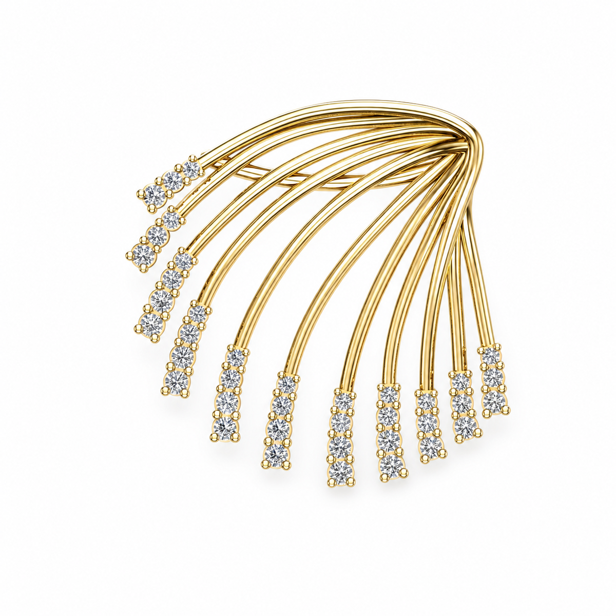 Cascading Fan Diamond Pendant - view 1