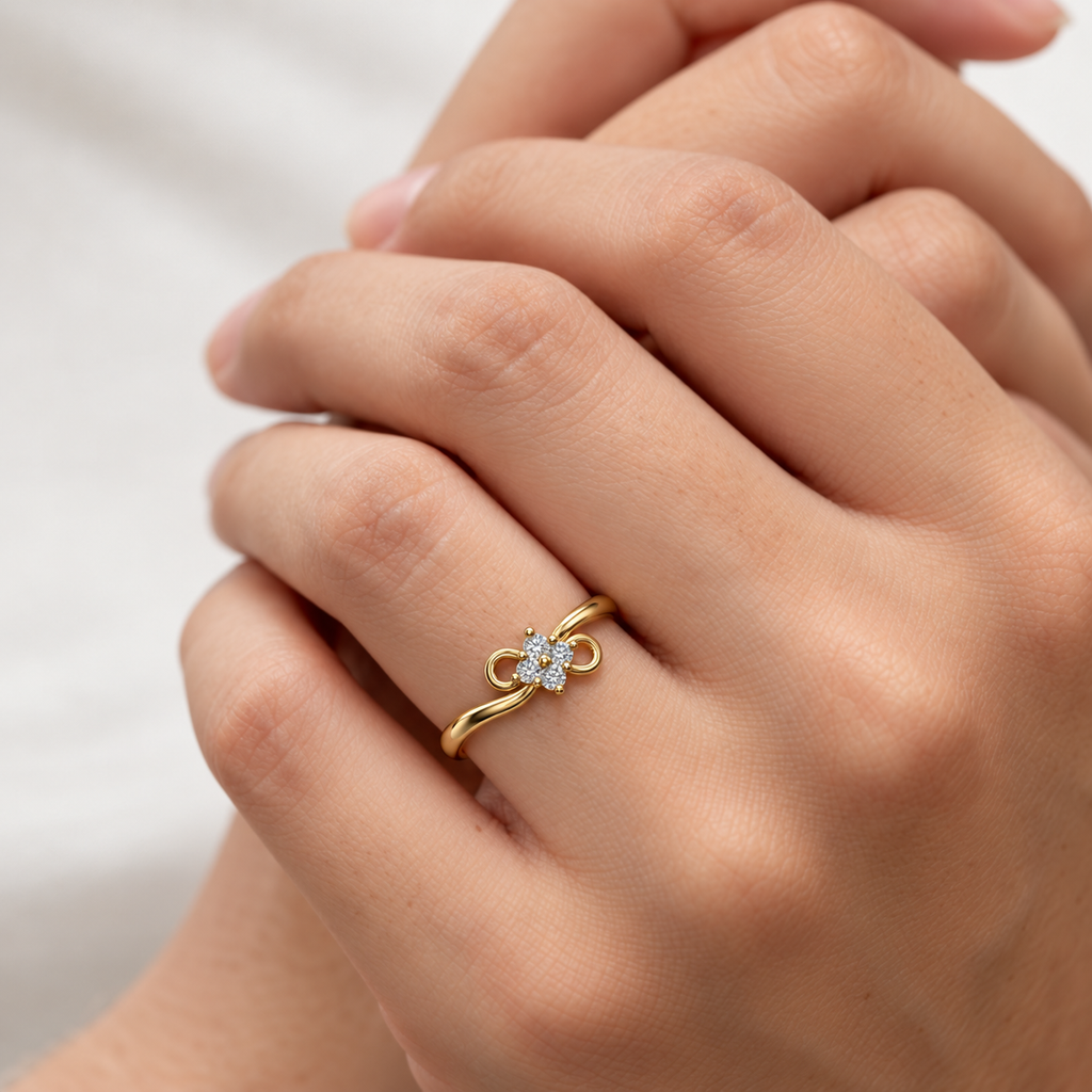 Infinity Bloom Diamond Ring - worn view 1