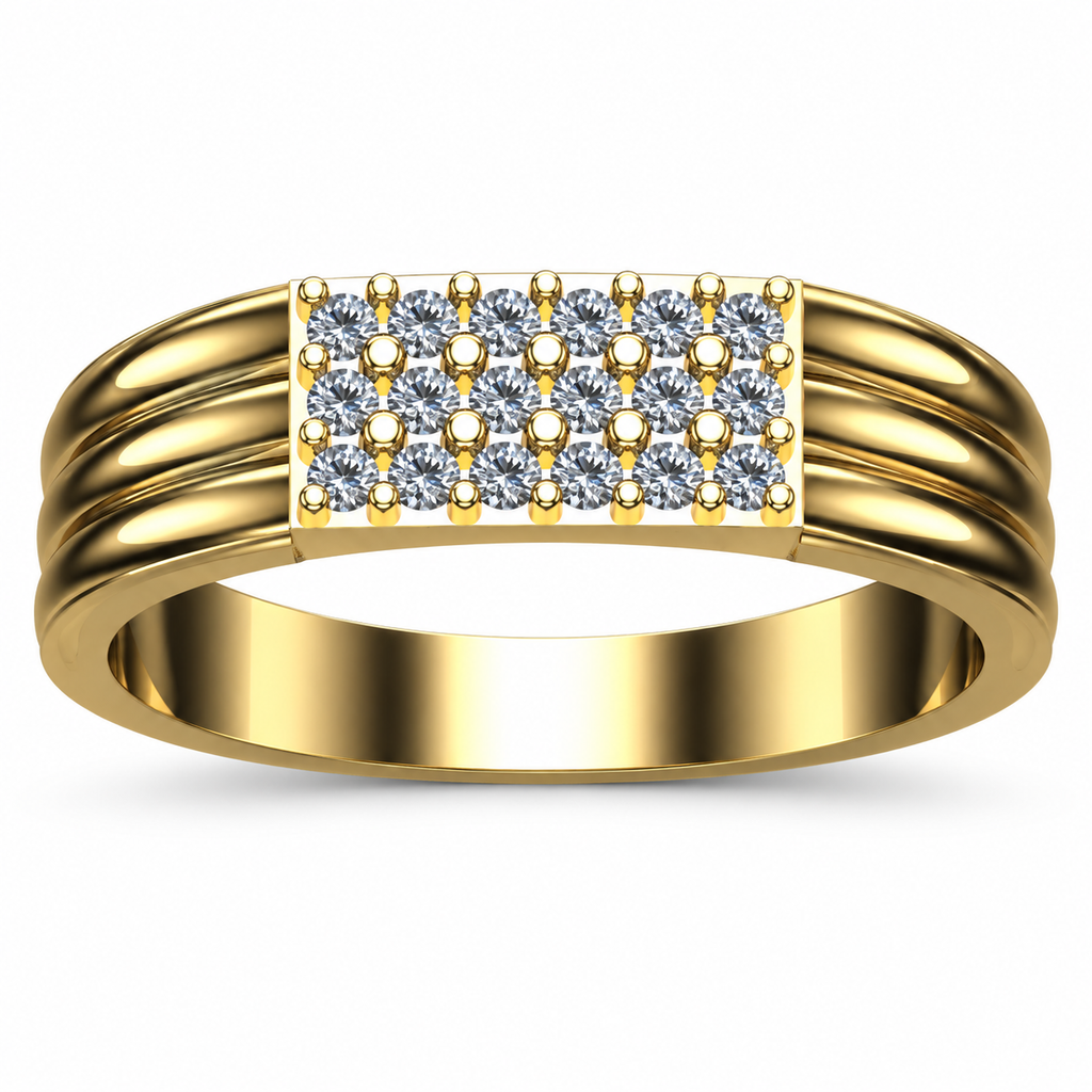 Grand Triple-Rail Pave Diamond Band - product view