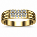 Grand Triple-Rail Pave Diamond Band - product view