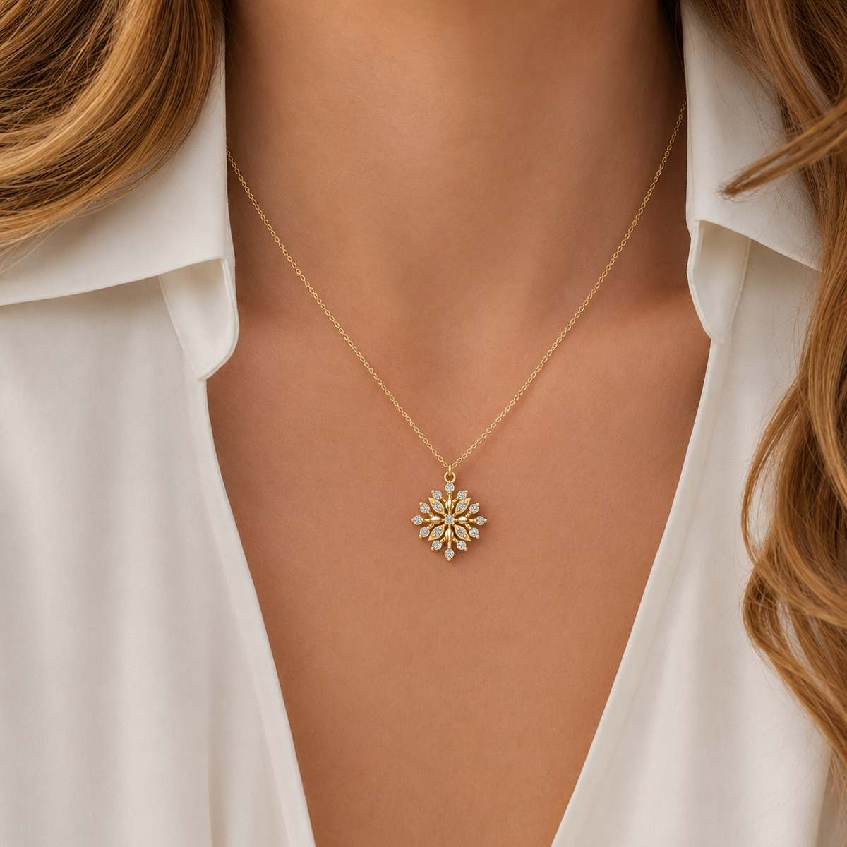 Petite Starfire Diamond Floral Pendant