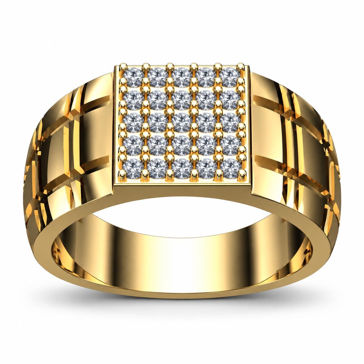Grand Pave Square Signet Ring - product view