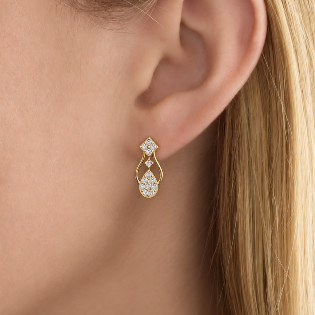 Diamond Teardrop Chandelier Drop Earrings