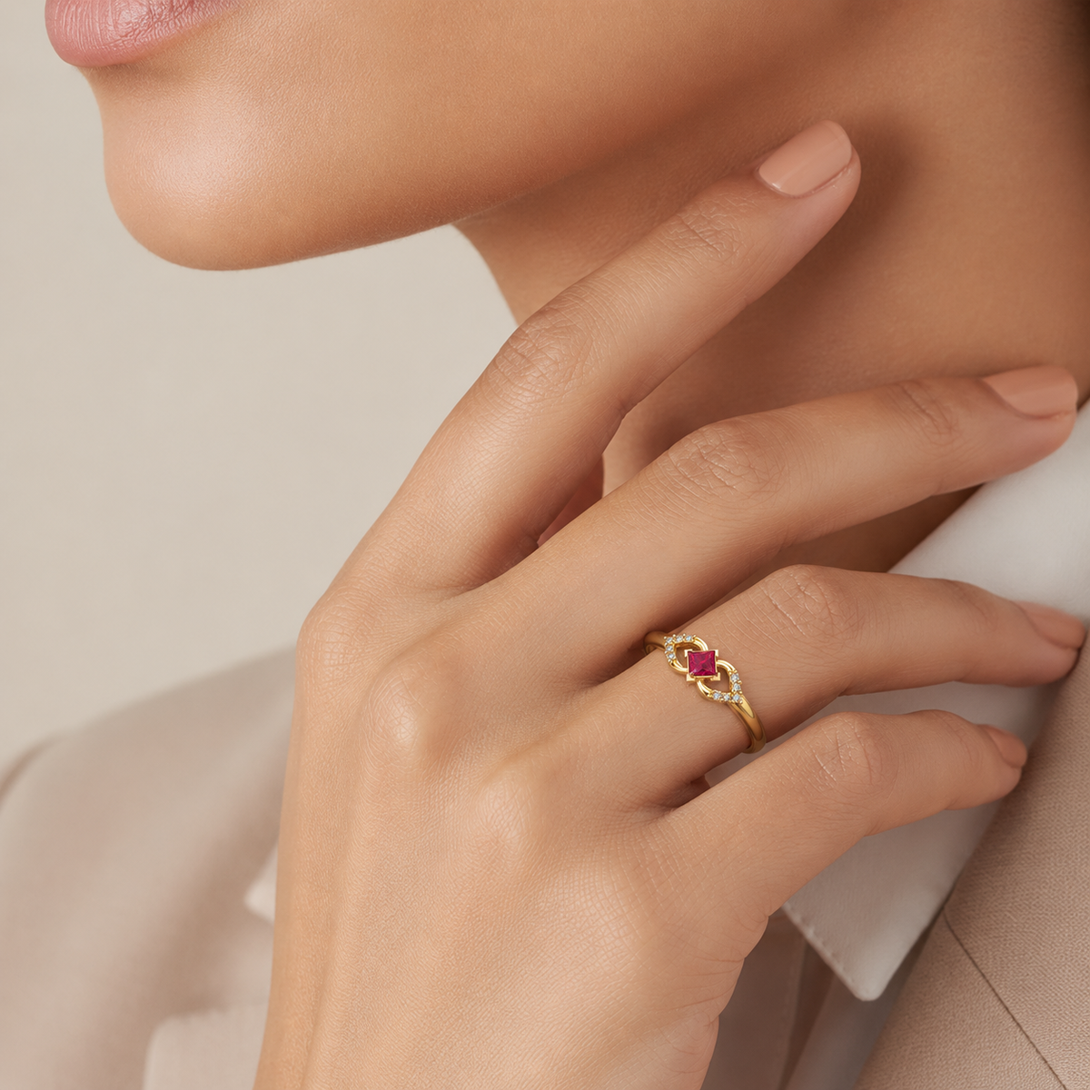 Blush Infinity Stone Ring - view 3