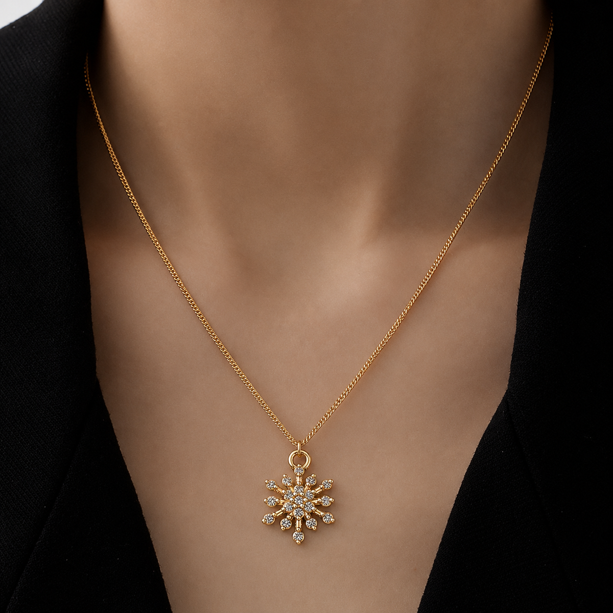 Radiant Snowflake Diamond Pendant - view 2