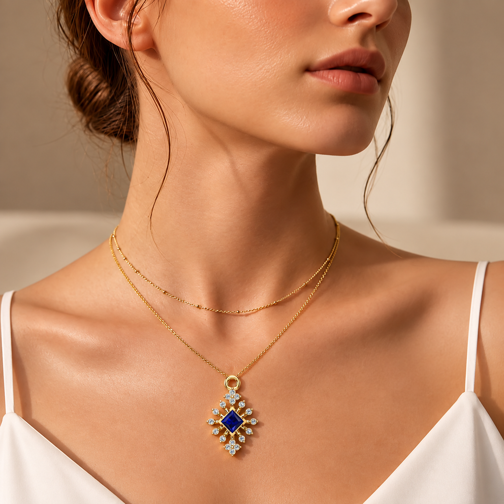 Midnight Blue Starburst Pendant - view 2
