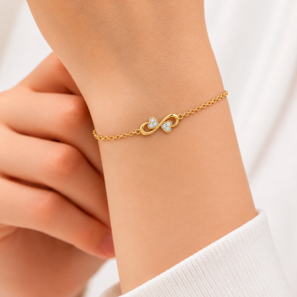 Butterfly Infinity Diamond Bracelet - worn view 2