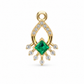 Verdant Teardrop Halo Diamond Pendant - Angle 3