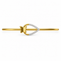 Butterfly Teardrop Diamond Gold Bangle - product view