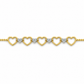 Open Heart Diamond Flower Bracelet - product view