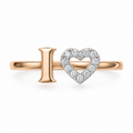 I Love Heart Diamond Rose Gold Ring - product view