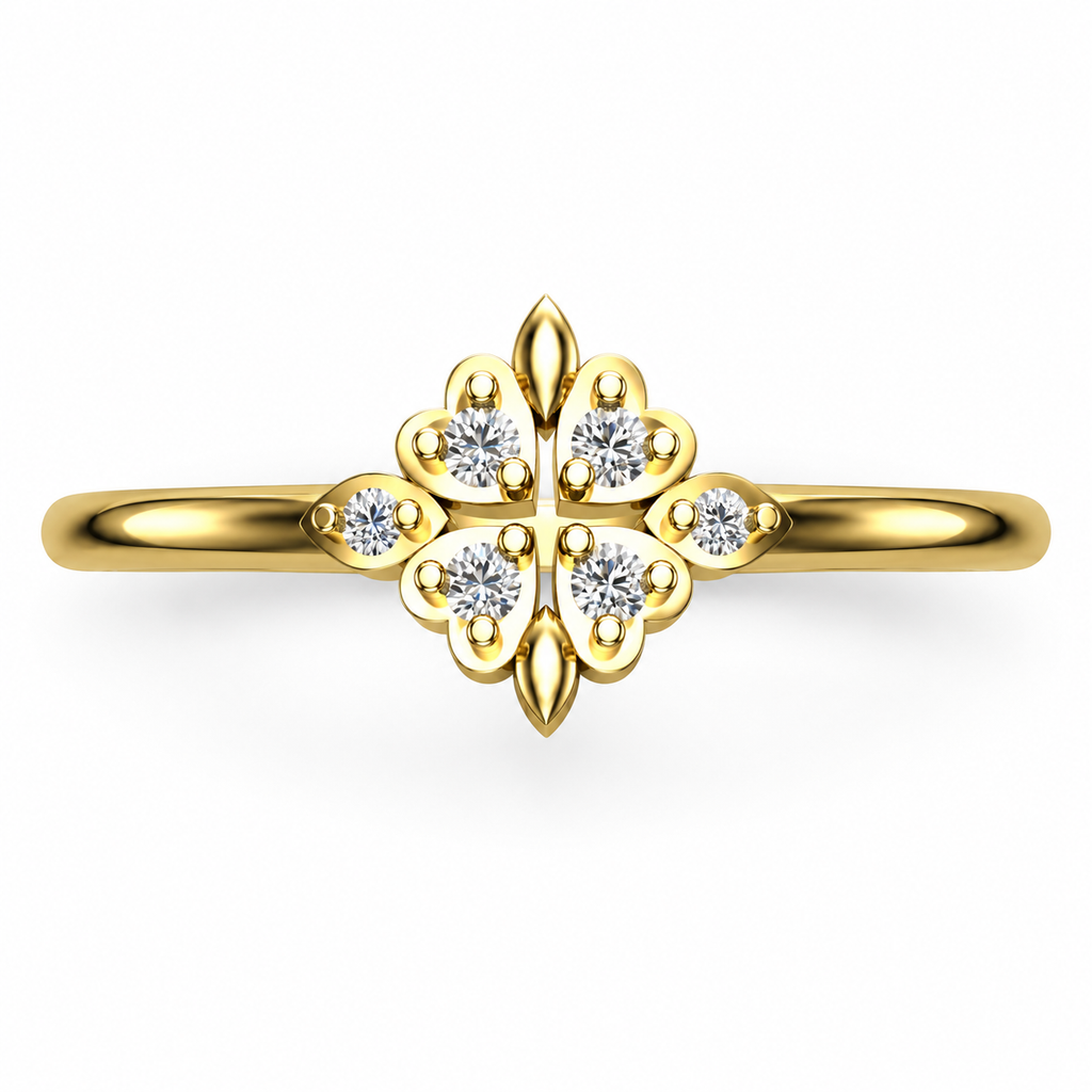Petite Fleur-de-Lis Diamond Ring - product view