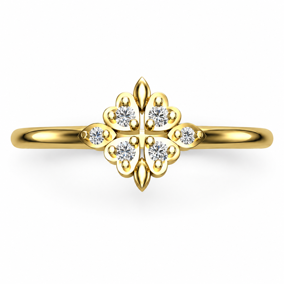 Petite Fleur-de-Lis Diamond Ring - product view
