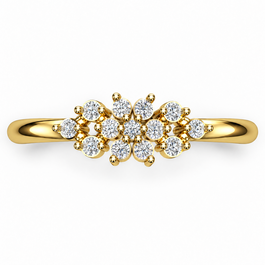 Floral Cluster Diamond Ring - product view
