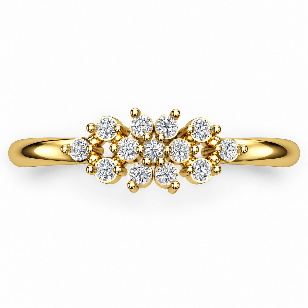 Floral Cluster Diamond Ring - product view