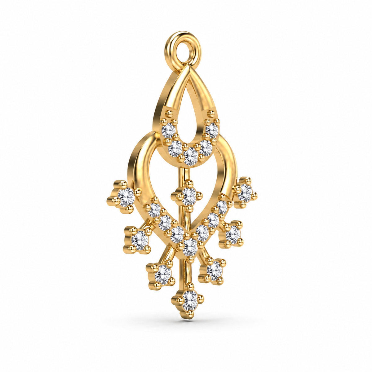 Regal Heart Fringe Diamond Pendant
