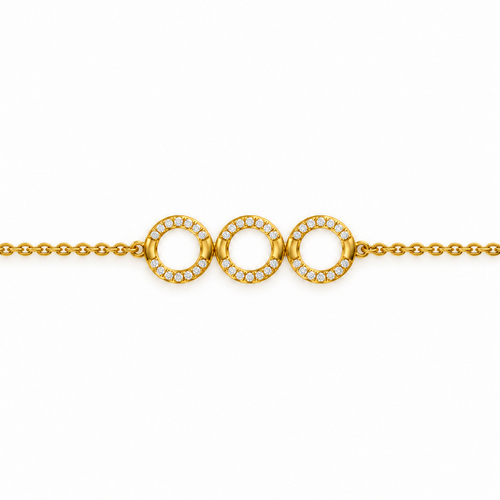 Five Circle Pave Diamond Bracelet - product view