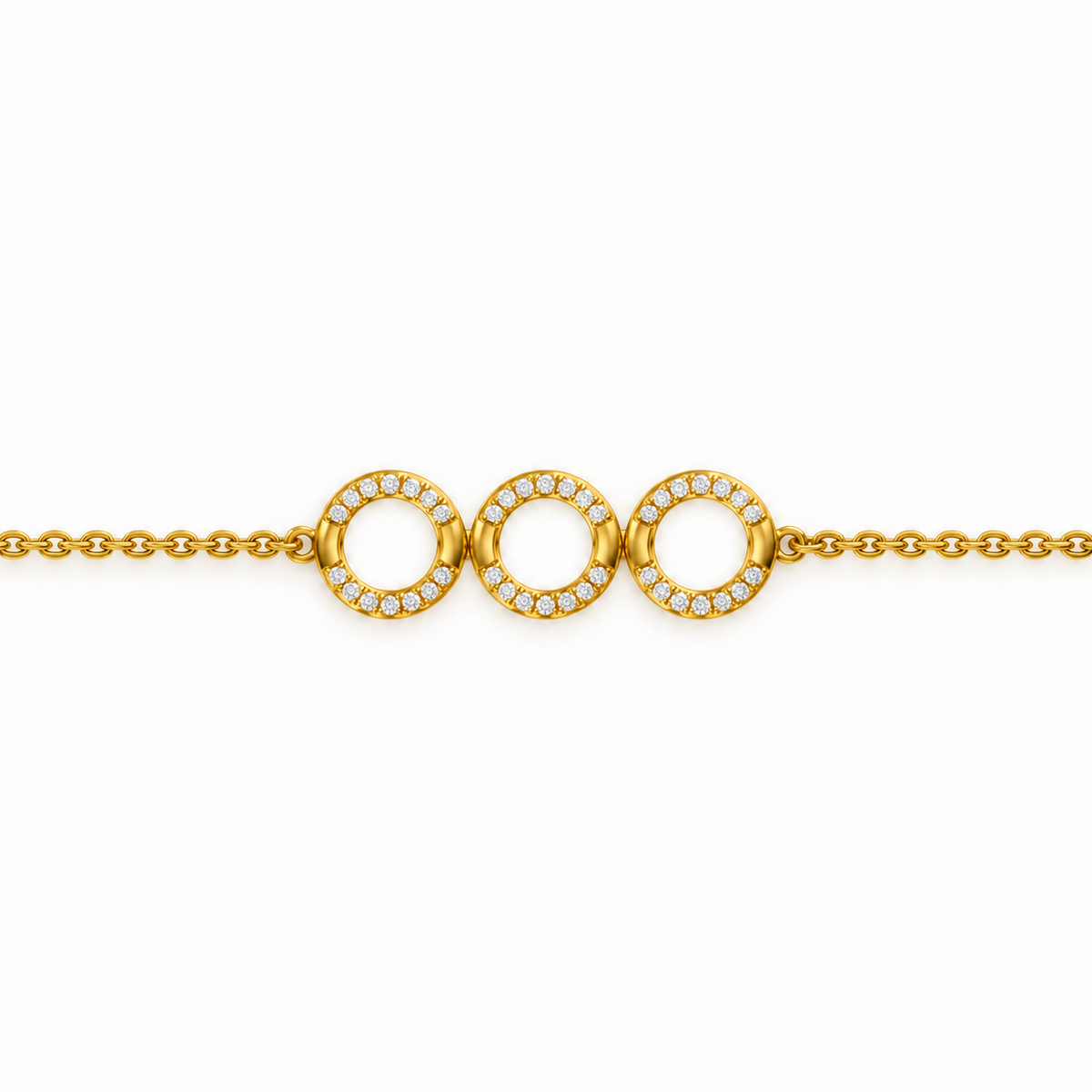 Five Circle Pave Diamond Bracelet - product view