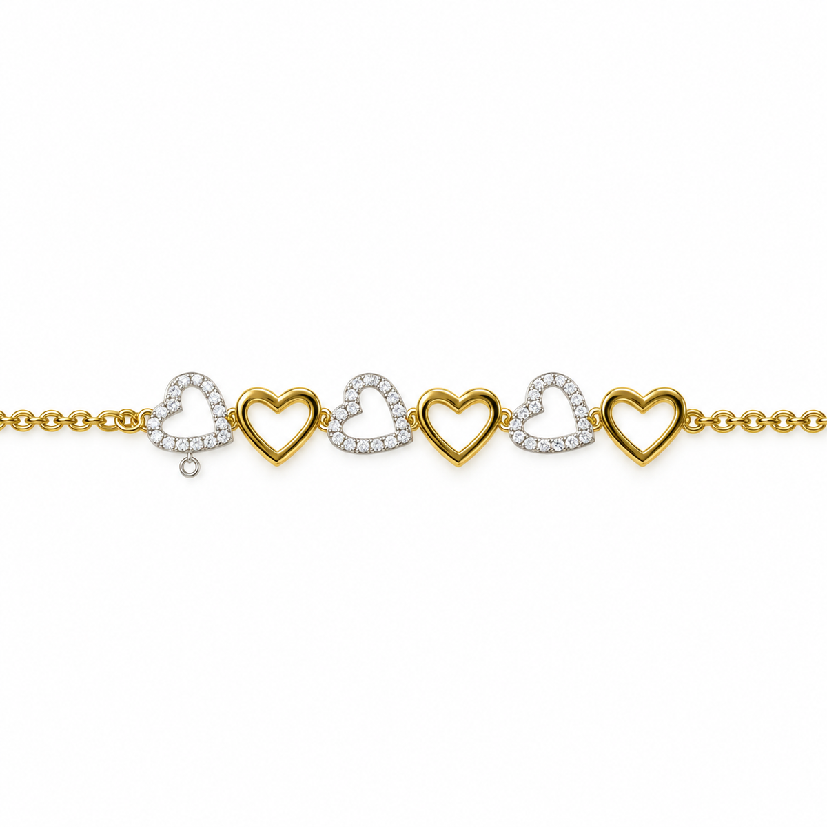 Alternating Heart Diamond Bracelet - product view