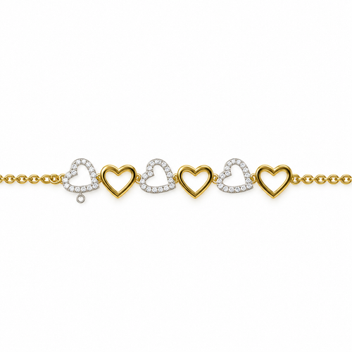 Alternating Heart Diamond Bracelet - product view