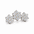 Triple Floral Cluster Diamond Pendant - product view