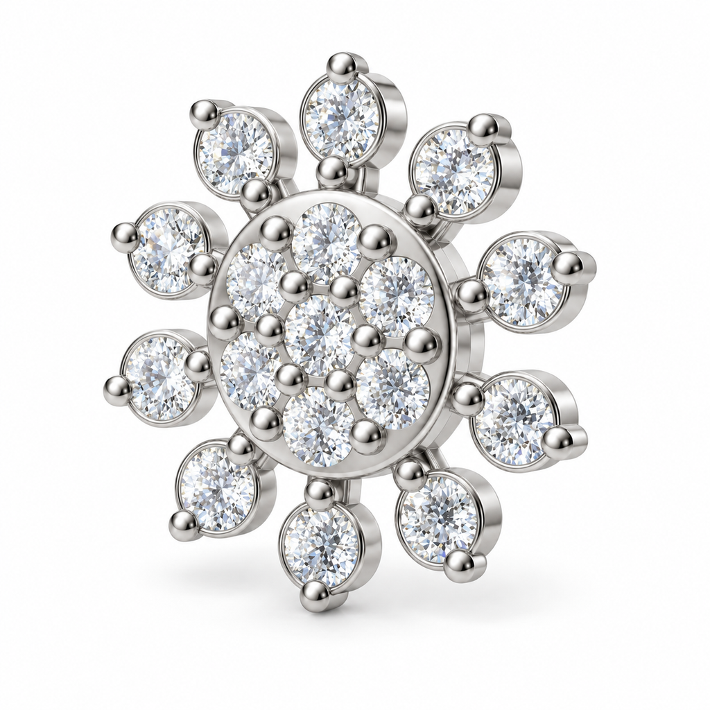 Radiant Sunburst Diamond Pendant - product view