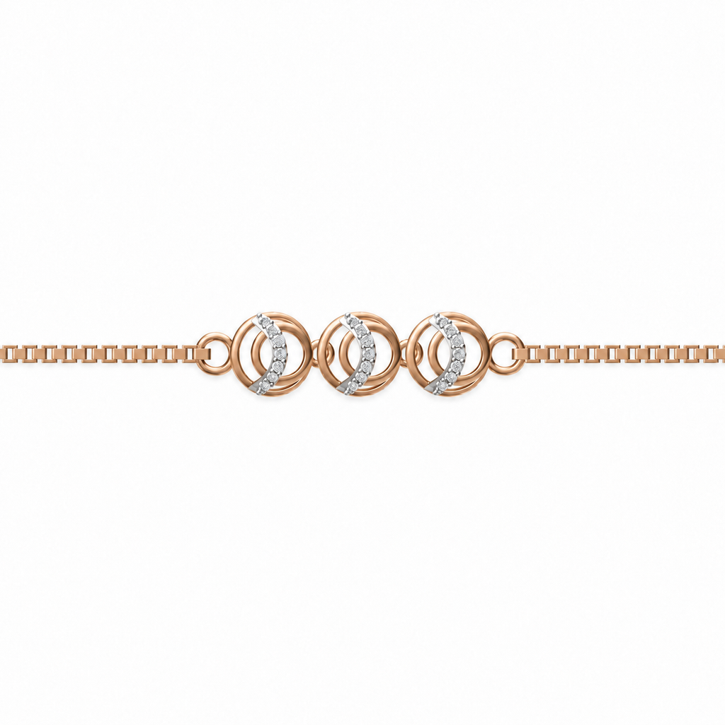 Interlocking Oval Diamond Link Bracelet - product view