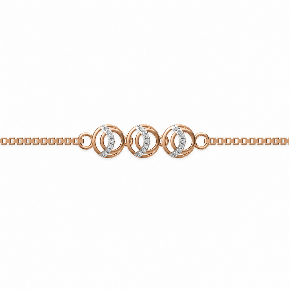 Interlocking Oval Diamond Link Bracelet - product view