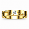Modern Wave Solitaire Gold Band - product view