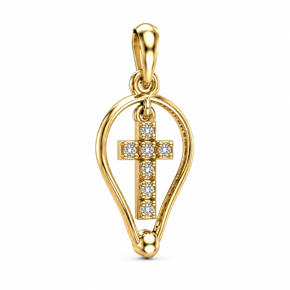Grace Halo Diamond Cross Pendant - view 4