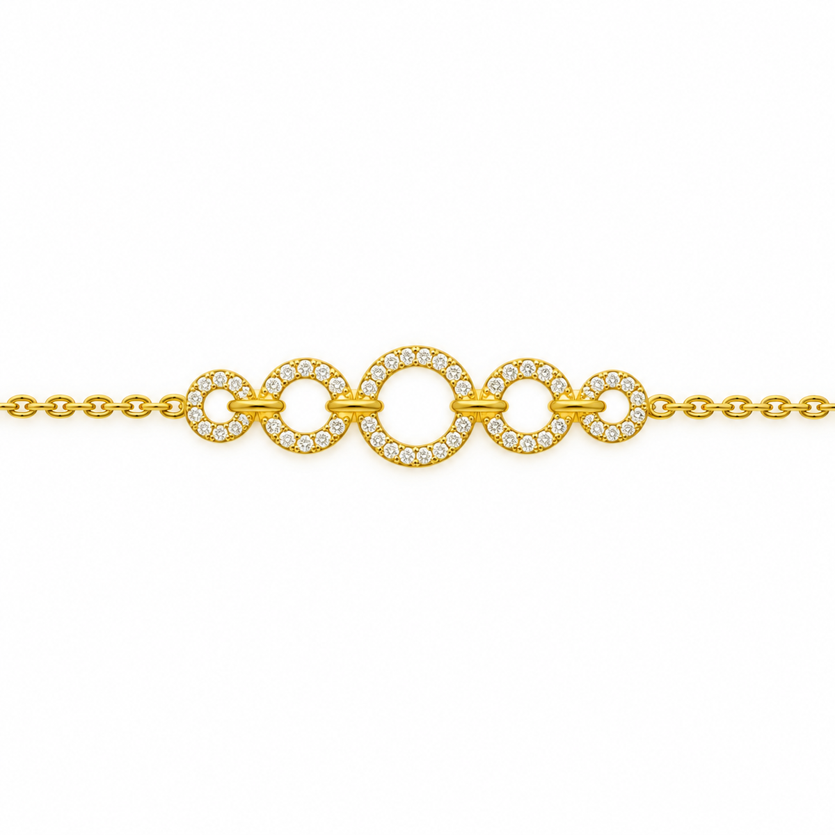Graduated Circle Link Diamond Bracelet - product view