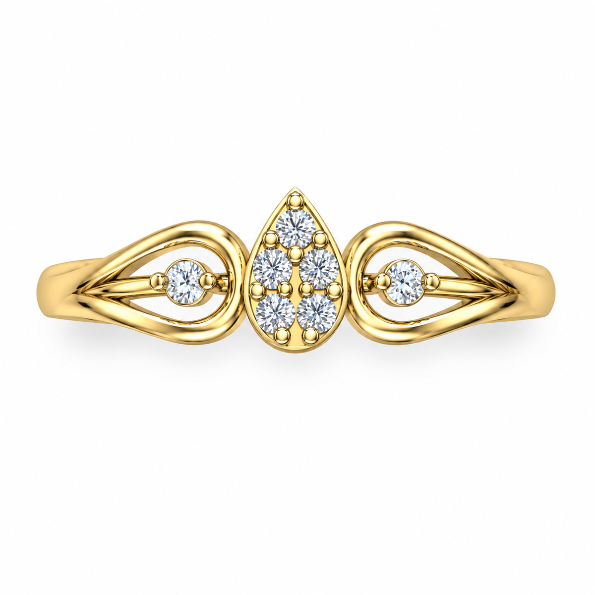Teardrop Vine Diamond Ring - product view