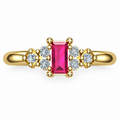 Blush Baguette Stone Ring - product view