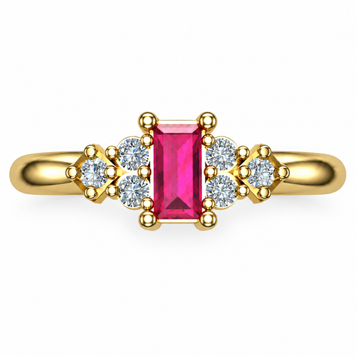 Blush Baguette Stone Ring - product view