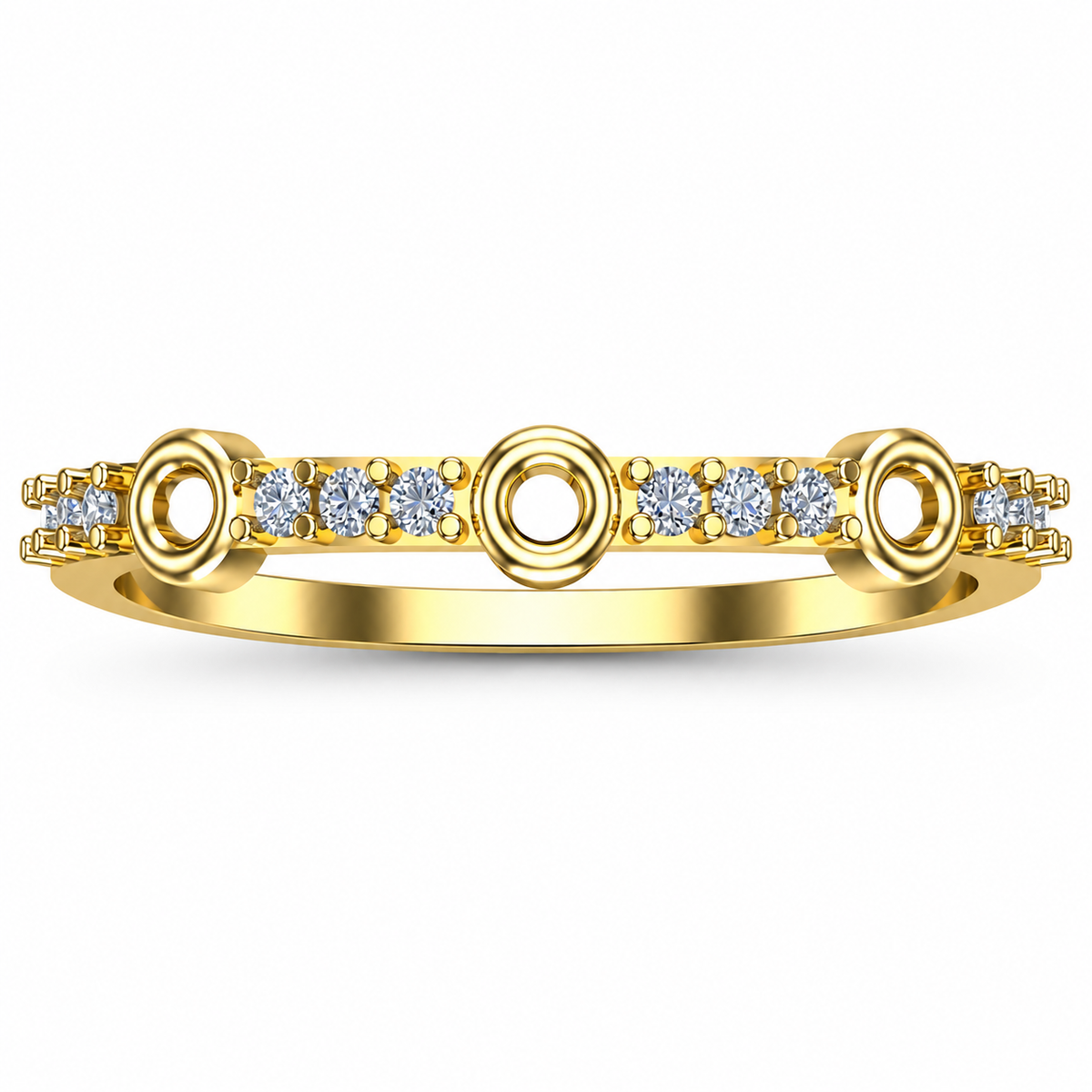 Diamond Circle Station Band Ring