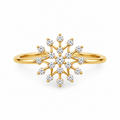 Snowflake Diamond Gold Ring - product view