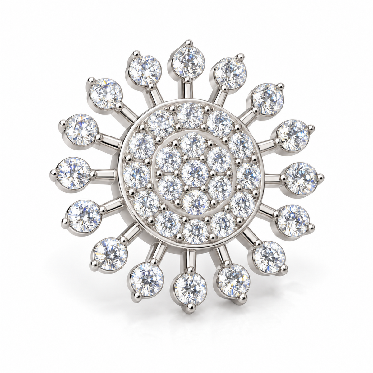 Teardrop Ray Diamond Halo Pendant - product view