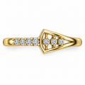 Geometric Shield Diamond Ring - product view