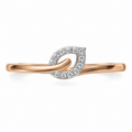 Interlocking Leaf Diamond Rose Gold Ring - product view