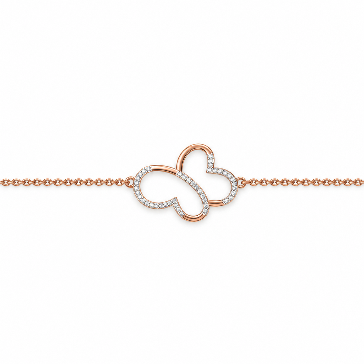 Interlocking Hearts Diamond Bracelet - product view