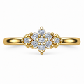 Geometric Floral Diamond Ring - product view