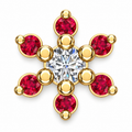 Crimson Petal Diamond Flower Pendant - product view