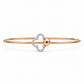 Rose Gold Clover Diamond Bangle - product view
