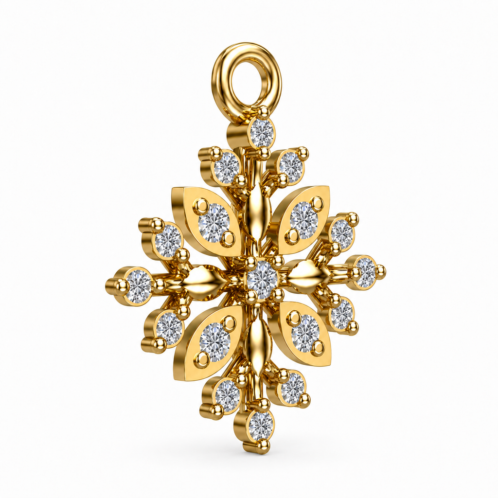 Petite Starfire Diamond Floral Pendant