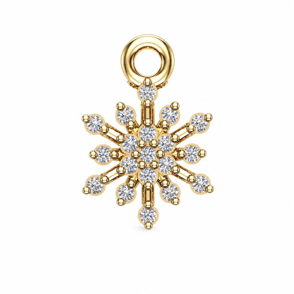 Radiant Snowflake Diamond Pendant - view 3